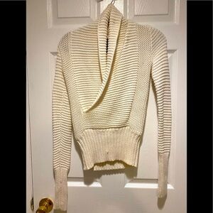 American Eagle Off White Knit Shawl Sweater Size XS